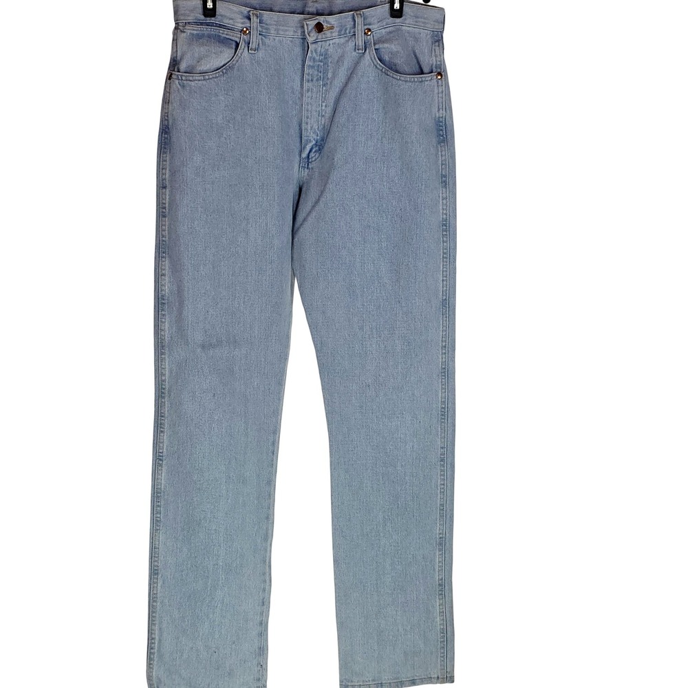 Wrangler 14MWZ Cowboy Cut Jeans Mens 34x36 Blue Slim Tapered Leg Denim Western